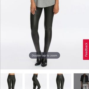 Spanx faux leather leggings- size L